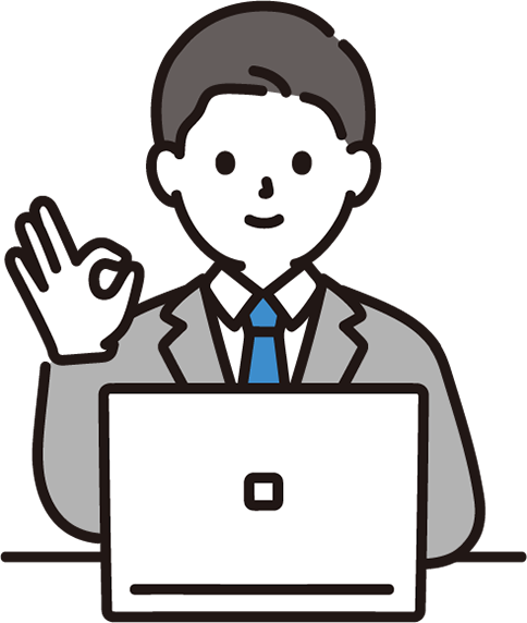 パソコン作業している男性