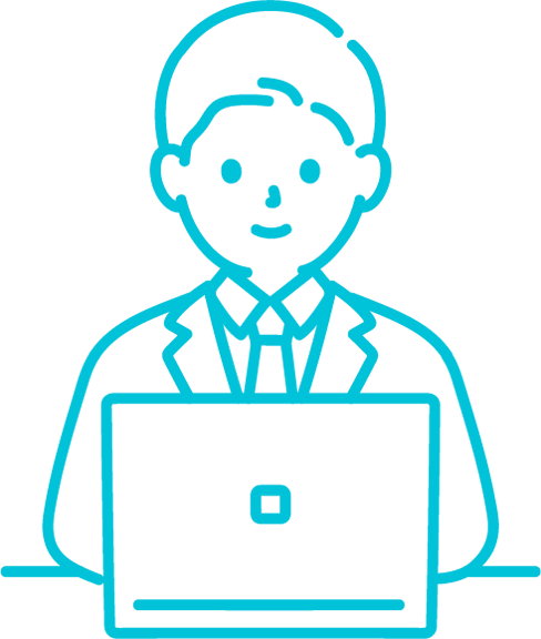 パソコン作業をする男性