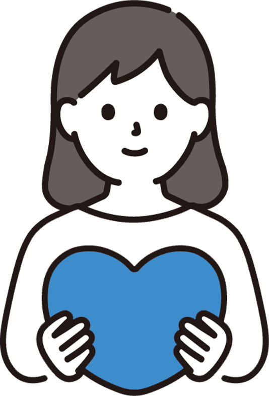 女性がハートを持っている